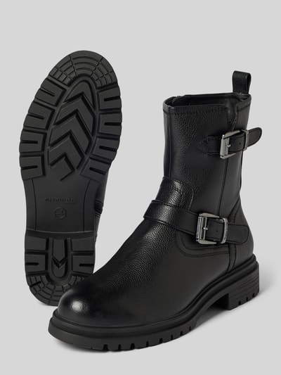 Peek & Cloppenburg TamarisLederboots mit Dornschließe in black Bis zu 65% Rabatt