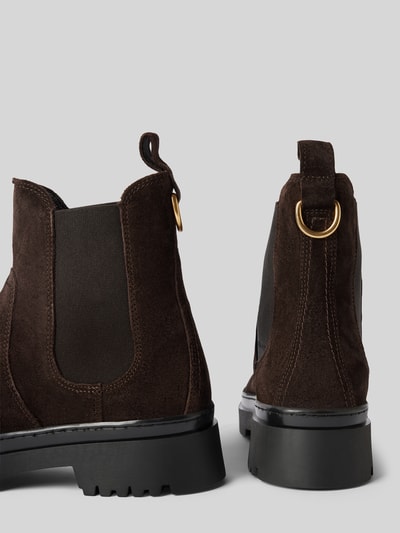Peek & Cloppenburg GantChelsea Boots aus Leder mit Applikation Modell 'Aligrey' in dunkelbraun Black Friday Preise