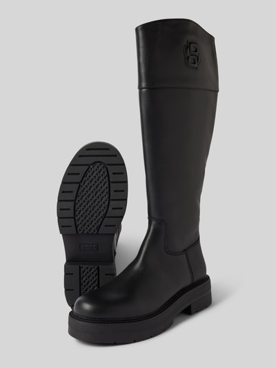 Peek & Cloppenburg BOSSLederstiefel mit Label-Detail Modell 'Rebby' in black zollfrei