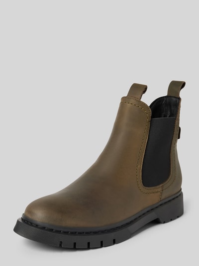 Peek & Cloppenburg TamarisChelsea Boots aus Leder mit Zugschlaufen in dunkelgruen 2025