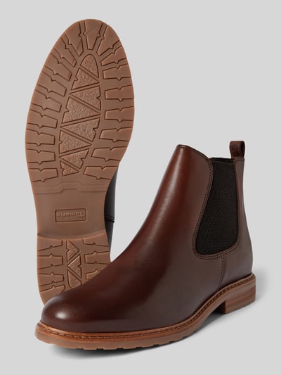 Peek & Cloppenburg TamarisChelsea Boots aus Leder mit Ziernaht in dunkelbraun Hotsell