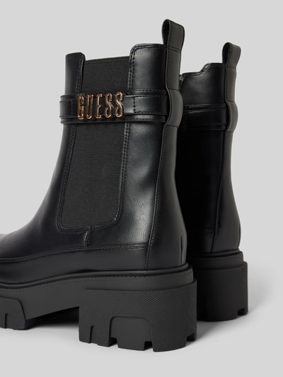 Peek & Cloppenburg GuessChelsea Boots mit Label-Applikation Modell 'YELMA' in black Günstiger Verkauf