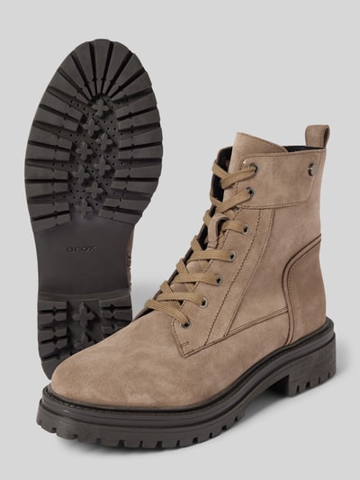 Peek & Cloppenburg GeoxSchnürstiefel mit strukturierter Sohle Modell 'IRIDEA' in taupe Kostenloser Versand