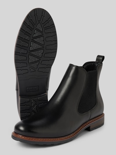 Peek & Cloppenburg TamarisChelsea Boots aus Leder mit Ziernaht in black Sonderangebot