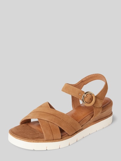Peek & Cloppenburg TamarisSandalette mit Dornschließe in camel Saisonschlussverkauf