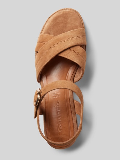Peek & Cloppenburg TamarisSandalette mit Dornschließe in camel Saisonschlussverkauf