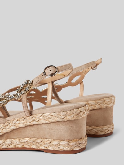 Peek & Cloppenburg ALMA EN PENALedersandalette mit Ziersteinbesatz in beige Weihnachtsangebot