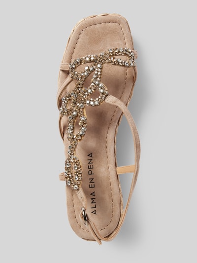 Peek & Cloppenburg ALMA EN PENALedersandalette mit Ziersteinbesatz in beige Weihnachtsangebot