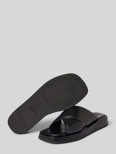 Peek & Cloppenburg Newd TamarisLederslides mit Label-Prägung in black Heißer Verkauf