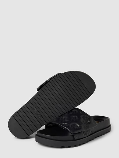 Peek & Cloppenburg GuessSandaletten mit Allover-Logo-Prägung Modell 'FABIO' in black Begrenzte Freigabe