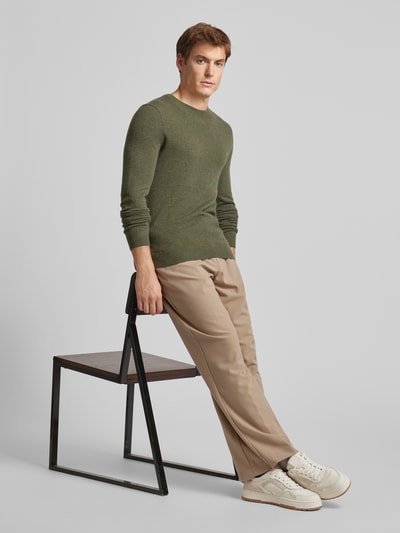 Peek & Cloppenburg MCNEALStrickpullover mit Rundhalsausschnitt in khaki melange Discount Store für neue Produkte