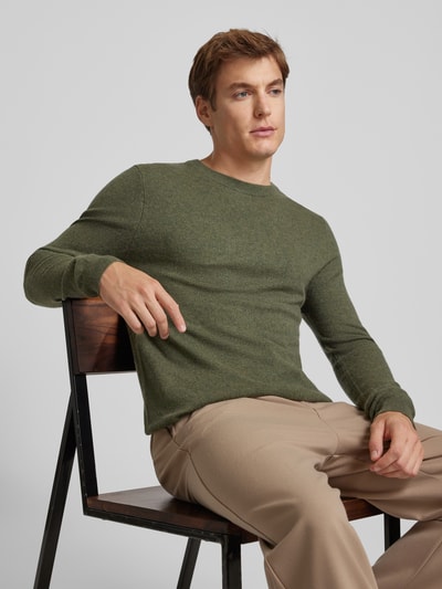 Peek & Cloppenburg MCNEALStrickpullover mit Rundhalsausschnitt in khaki melange Discount Store für neue Produkte