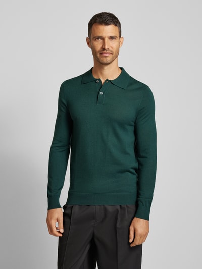Peek & Cloppenburg Christian Berg MenSlim Fit Strickpullover mit Polokragen in bottle Fabrikladen