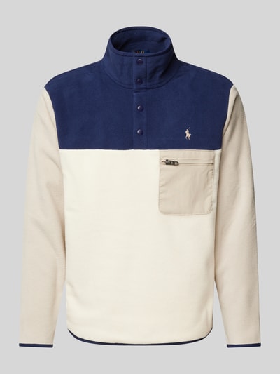 Peek & Cloppenburg Polo Ralph LaurenFleecepullover mit Brusttasche in offwhite Günstiger Verkauf