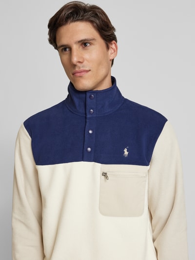 Peek & Cloppenburg Polo Ralph LaurenFleecepullover mit Brusttasche in offwhite Günstiger Verkauf