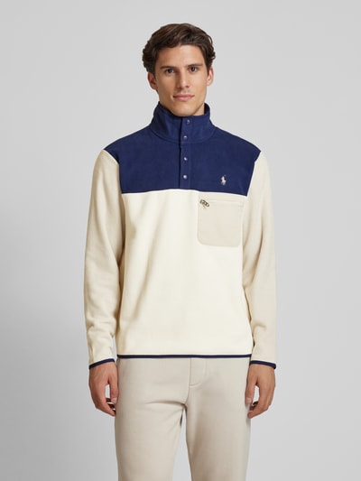 Peek & Cloppenburg Polo Ralph LaurenFleecepullover mit Brusttasche in offwhite Günstiger Verkauf
