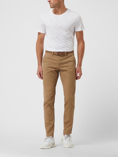 Peek & Cloppenburg Tom Tailor DenimSlim Fit Chino mit Gürtel in camel Großer Ausverkauf