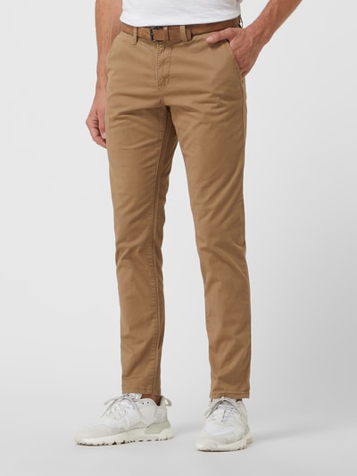 Peek & Cloppenburg Tom Tailor DenimSlim Fit Chino mit Gürtel in camel Großer Ausverkauf