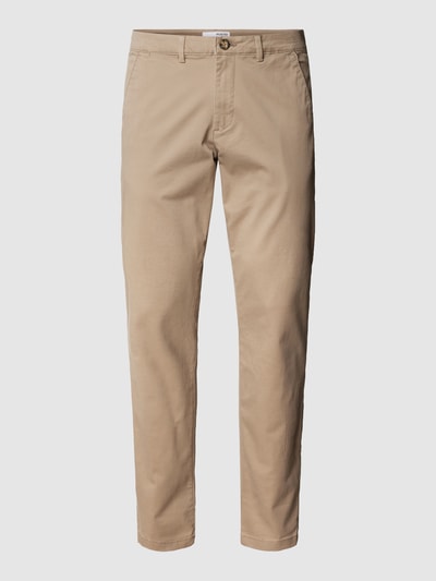 Peek & Cloppenburg SELECTED HOMMESlim Fit Chino in unifarbenem Design Modell 'NEW Miles' in beige Cyber Monday