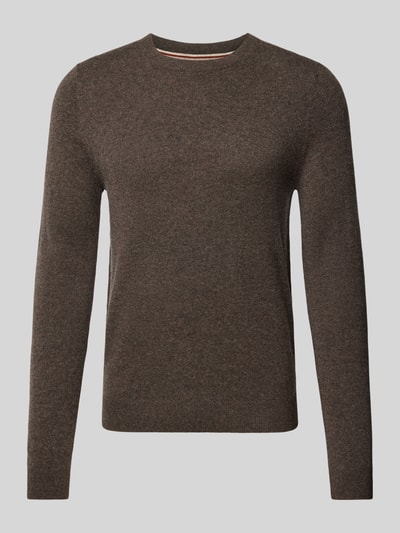 Peek & Cloppenburg MCNEALStrickpullover mit Rundhalsausschnitt in dunkelbraun melange Räumungsverkauf