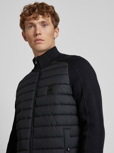 Peek & Cloppenburg BOSSStrickjacke mit Stehkragen Modell 'Esfero' in black Tiefpreis