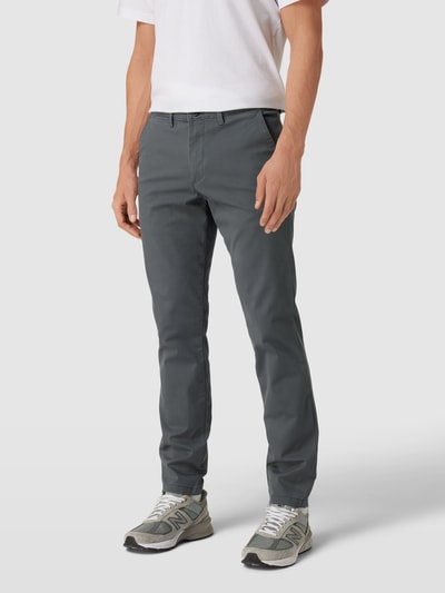 Peek & Cloppenburg SELECTED HOMMESlim Fit Chino in unifarbenem Design Modell 'NEW Miles' in dunkelgrau Zeitbegrenzte Promotion