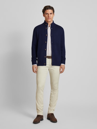 Peek & Cloppenburg Christian Berg MenStrickjacke mit Stehkragen in marine Sonderangebot der Fabrik