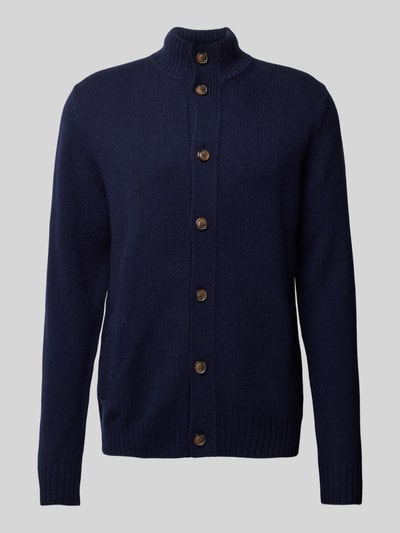 Peek & Cloppenburg Christian Berg MenStrickjacke mit Stehkragen in marine Sonderangebot der Fabrik