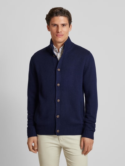 Peek & Cloppenburg Christian Berg MenStrickjacke mit Stehkragen in marine Sonderangebot der Fabrik