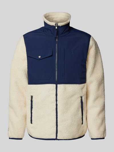 Peek & Cloppenburg Polo Ralph LaurenFleecejacke mit Label-Stitching in offwhite Günstig kaufen