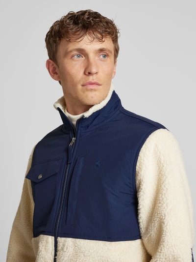 Peek & Cloppenburg Polo Ralph LaurenFleecejacke mit Label-Stitching in offwhite Günstig kaufen