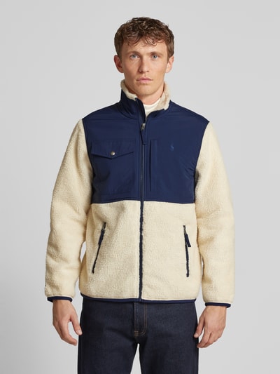 Peek & Cloppenburg Polo Ralph LaurenFleecejacke mit Label-Stitching in offwhite Günstig kaufen