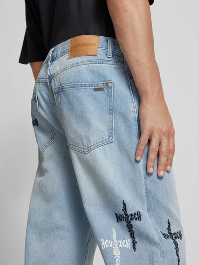 Peek & Cloppenburg REVIEWBaggy Jeans mit Kreuz-Stickerei in blau Vatertagsangebot