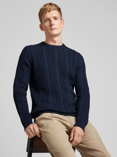 Peek & Cloppenburg MCNEALStrickpullover mit Zopfmuster in dunkelblau Jubiläumsangebot