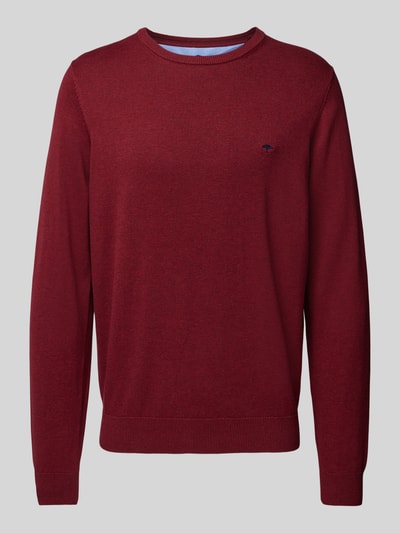 Peek & Cloppenburg Fynch-HattonStrickpullover mit Logo-Stitching in bordeaux Top Angebot