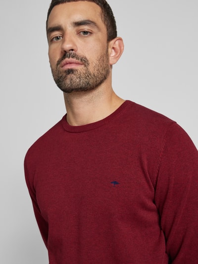 Peek & Cloppenburg Fynch-HattonStrickpullover mit Logo-Stitching in bordeaux Top Angebot