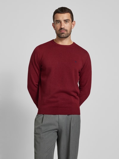 Peek & Cloppenburg Fynch-HattonStrickpullover mit Logo-Stitching in bordeaux Top Angebot
