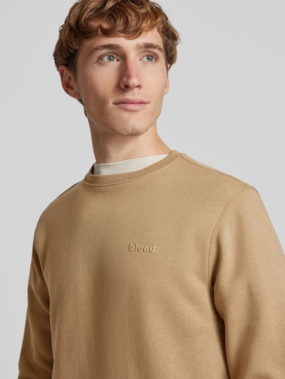 Peek & Cloppenburg BlendSweatshirt mit gerippten Abschlüssen Modell 'Downton' in sand Online Outlet