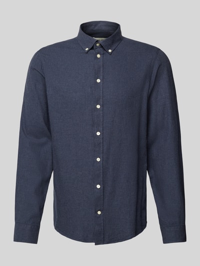 Peek & Cloppenburg Casual FridayRegular Fit Freizeithemd mit Button-Down-Kragen Modell 'ANTON' in marine melange VIP-Rabatte