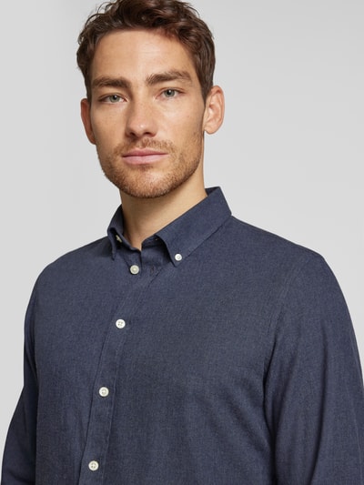 Peek & Cloppenburg Casual FridayRegular Fit Freizeithemd mit Button-Down-Kragen Modell 'ANTON' in marine melange VIP-Rabatte