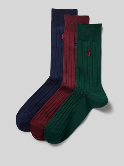 Peek & Cloppenburg Polo Ralph Lauren UnderwearSocken mit Logo-Stitching im 3-Pack Modell 'EGYPTIAN' in marine