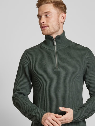 Peek & Cloppenburg JAKE*S STUDIO MENTroyer mit gerippten Abschlüssen in dunkelgrau Wochenangebot