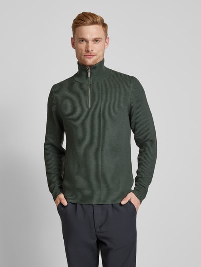 Peek & Cloppenburg JAKE*S STUDIO MENTroyer mit gerippten Abschlüssen in dunkelgrau Wochenangebot