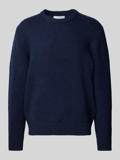 Peek & Cloppenburg SELECTED HOMMEStrickpullover mit Rundhalsausschnitt Modell 'CODY' in dunkelblau Begrenzte Freigabe