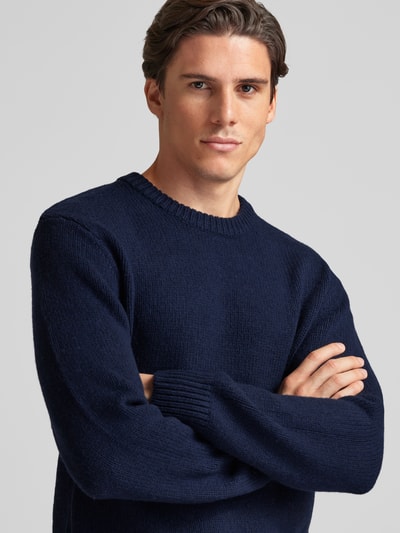 Peek & Cloppenburg SELECTED HOMMEStrickpullover mit Rundhalsausschnitt Modell 'CODY' in dunkelblau Begrenzte Freigabe