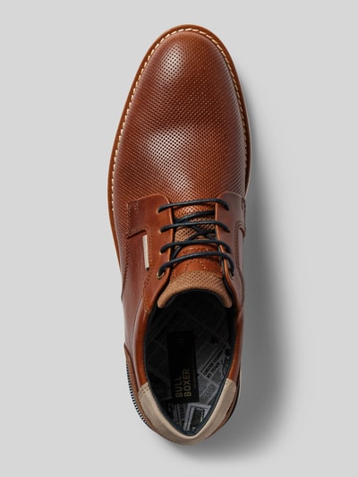 Peek & Cloppenburg BULLBOXERLederschnürschuhe mit Strukturmuster Modell 'FLIN' in cognac Fabrikverkauf