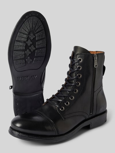 Peek & Cloppenburg ReplayBoots aus Leder mit Reißverschluss Modell 'PHIM' in black Weihnachtsangebot