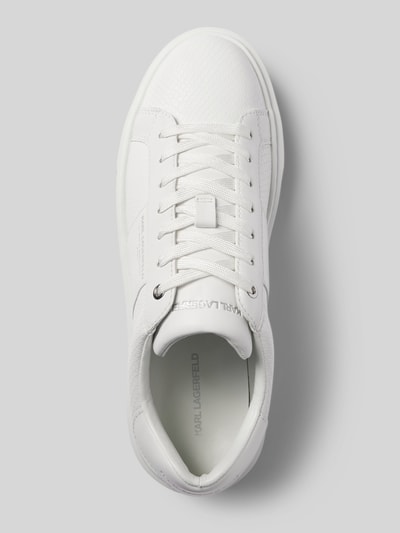 Peek & Cloppenburg Karl LagerfeldLedersneaker mit Label-Print Modell 'MAXI' in weiss Begrenzte Freigabe