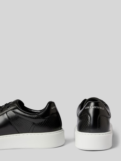 Peek & Cloppenburg Karl LagerfeldLedersneaker mit Label-Print Modell 'MAXI' in black Letzte 3 Tage