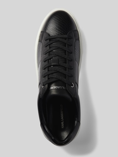 Peek & Cloppenburg Karl LagerfeldLedersneaker mit Label-Print Modell 'MAXI' in black Letzte 3 Tage